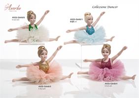 Ballerina In Spaccata Con Vestito Glitter Oro In Porcrellana Di Capodimonte 9,5 Cm Completa Di Scatola