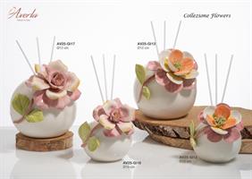 Profumatore Grande Con Rosa In Ceramica Di Capodimonte D,12 Cm, Completo Di Scatola