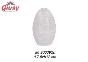 Uovo Contenitore Bianco In Porcellana D.7,5XH12 Cm 12*24