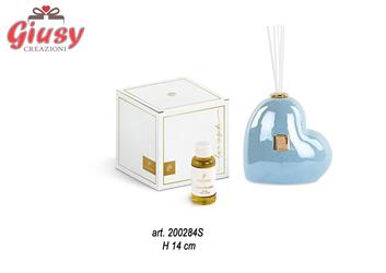 Diffusore A Forma Di Cuore In Porcellana Avion Perlato H.14 Cm Completo Di Scatola 1*24