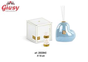 Diffusore A Forma Di Cuore In Porcellana Avion Perlato H.14 Cm Completo Di Scatola 1*24