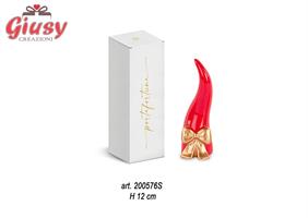 Cornetto Rosso Con Fiocco Con Astuccio H 12 Cm   12*72
