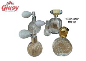 Profumatore In Vetro Trasparente Con Tappo Oro, 100 ML Misura 11X6 Cm, Completo Di Scatola 1*48