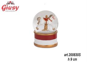 Sfera Con Fiocchi Di Neve e Cavallino h 9cm. 6*36