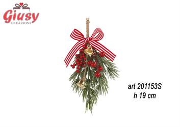 Pick Fiocco Con Bacche E Righe  H.19 Cm 24*144