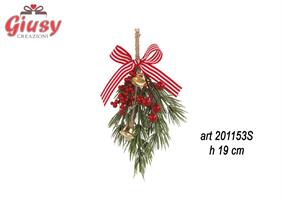 Pick Fiocco Con Bacche E Righe  H.19 Cm 24*144