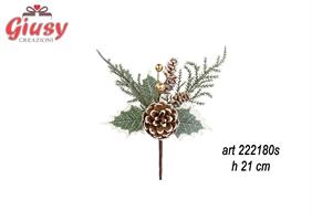 Pigna Pick Con Bacche Oro H 21 Cm 36*240