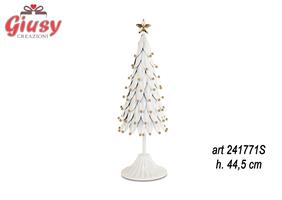 Albero Metallo In Bianco E Oro H 44,5 Cm 3*18