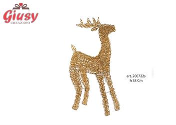Renna Oro In Micro Con Led H 38,5 Cm 1*2