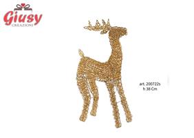 Renna Oro In Micro Con Led H 38,5 Cm 1*2