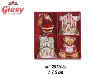 Box Da 16 Decori Appendini, Xmas Market 7,5 Cm 1*48