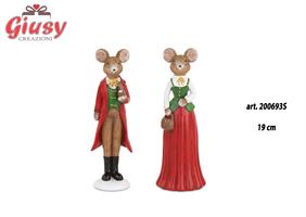 Topolino E Topolina Rosso E Verde, 2 Soggetti Assortiti H 19 Cn 2*48