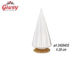 Albero Plissè Bianco In Resina H.26 Cm 2*24