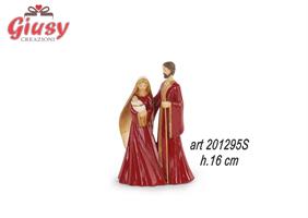Natività In Resina Bordeaux E Oro H.16 Cm Completa Di Scatola 2*24
