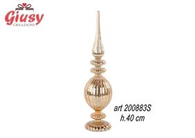 Guglia In Vetro Color Oro Con Luce Led H,40 Cm 4*8