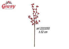 Ramo Artificiale Con Bacche Rosse H.52 Cm
