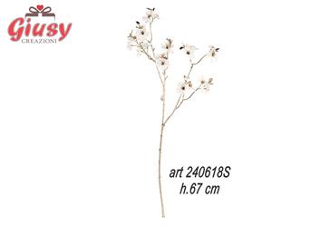 Ramo Artificiale Con Fiorellini Bianchi H.67 Cm 1*96