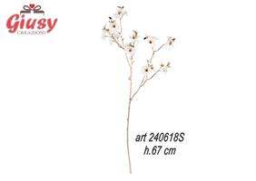 Ramo Artificiale Con Fiorellini Bianchi H.67 Cm 1*96