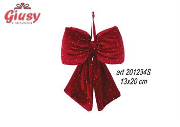 Fiocco In Velluto Bordeaux Con Strass 13x20 Cm 36*216