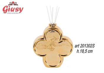 Diffusore In Porcellana Oro Decoro Royal Venice H.18,5 Cm Con Essenza Da 500 Ml Completo Di Scatola 1*9