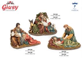 GRUPPO NATIVITA' CON PECORA E ASINO 11.4 CM. RESINA
