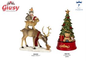 ALBERO DI NATALE VERDE CON DONI 19.2 CM. RESINA CARILLON