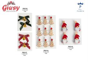 SET 9 MOLLETTE ALBERO DI NATALE 4.5 CM. LEGNO