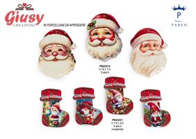 TESTA DI BABBO NATALE 10 CM. 3 AS. PORCELLANA AP