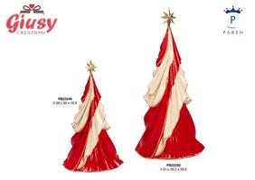 ALBERO DI NATALE STIL. BIANCO - ROSSO 35 CM. RESINA