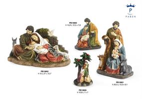 Gruppo Natività In Resina 15 Cm Con Pecora Ed Asino 2*8
