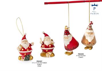Appendino Campanella Babbo Natale In Porcellana 15 Cm 2 Soggetti Assortiti 6*48