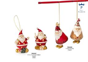 Appendino Campanella Babbo Natale In Porcellana 15 Cm 2 Soggetti Assortiti 6*48