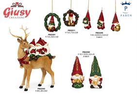 Appendino Con Gnomo Spiritoso Con Decorazioni Natalizie 8 Cm 3 Soggetti Assortiti 12*144