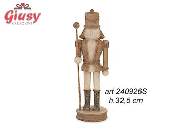 Schiaccianoci In Resina Effetto Legno H.32,5 Cm 2*8