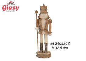 Schiaccianoci In Resina Effetto Legno H.32,5 Cm 2*8
