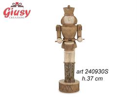 Schiaccianoci In Resina Effetto Legno H.37 Cm 2*8
