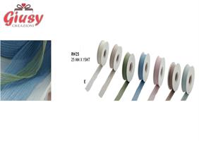 Nastro Chiffon Rigato Ecru' 25mmx1mt