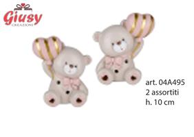 Orsetto In Resina Rosa Con Led 2 Soggetti Assortiti h.10 Cm 4*72
