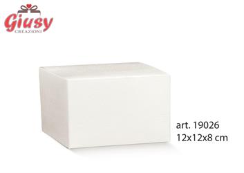 Scatola Pieghevole Decoro Fibra Bianca 12x12x8 Cm 10*200