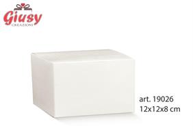 Scatola Pieghevole Decoro Fibra Bianca 12x12x8 Cm 10*200