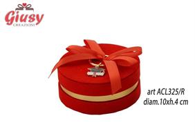 Scatola Degustazione Cilindicrica Rossa Con Portachiavi Tocco Diametro 10xH.4 Cm 6*144