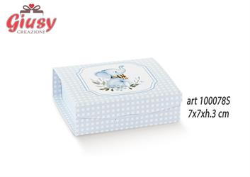Scatolina Gift Linea Elefantino Color Azzurro 7x7xH.3 Cm 10*200