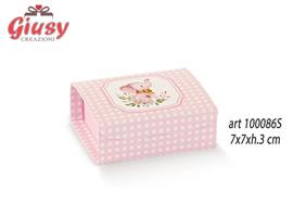 Scatolina Gift Linea Elefantina Color Rosa 7x7xH.3 Cm 10*200